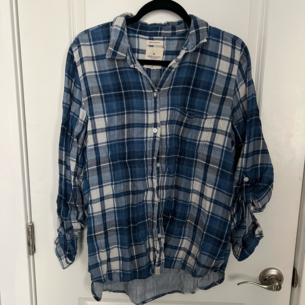 American eagle plaid button down